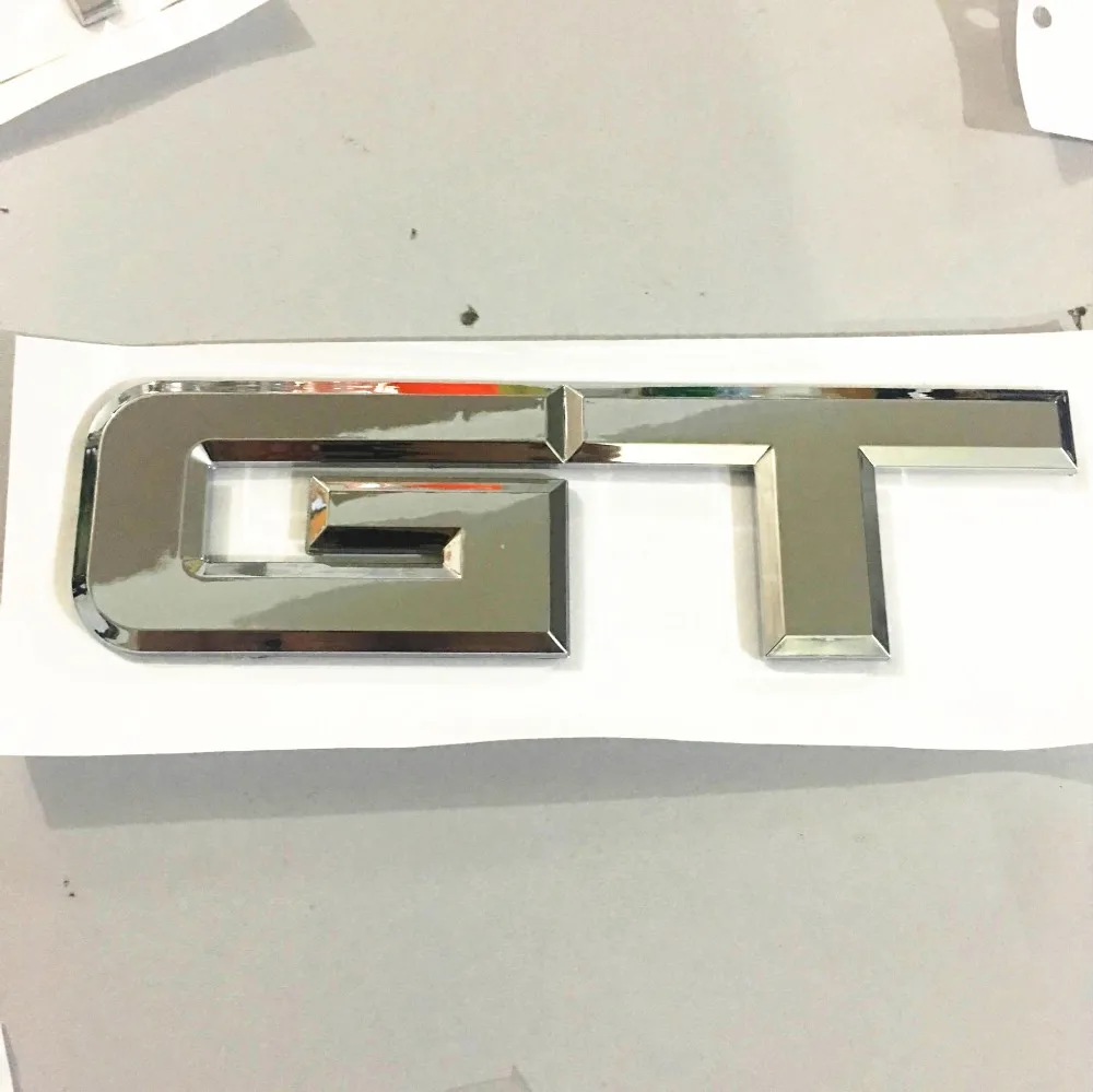 

2017 NEW 3D Auto Chrome ABS GT Tail Trunk Rear Emblem Badge Decal Sticker Car Styling For Ford Mustang 2015 2.3T to GT 5.0