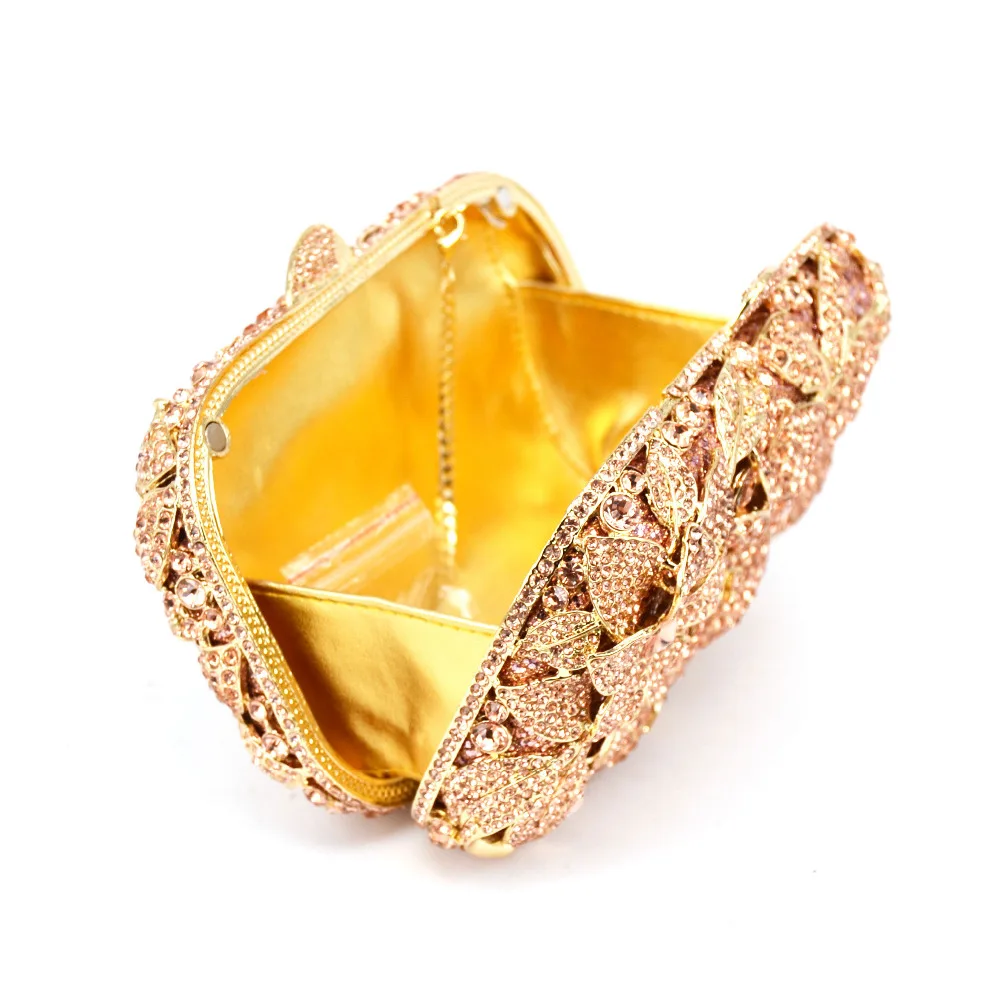 Роскошные кристаллы алмаза вечерняя сумочка клатч серебро золото Шампань цветочный вечерний мешок вечерние свадебные сумочки soiree плоская дамская сумочка