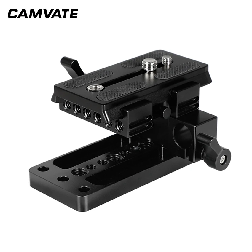 Adaptador com Placa de Montagem Deslizante + Placa Camvate Manfrotto Conectar Base 15mm Dupla Haste Braçadeira C2175 qr - Image 5