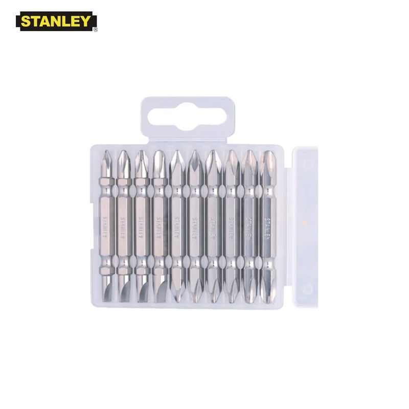 

Stanley 1/4" hex shank 65mm double head screw driver bits set phillips flat electric screwdriver bit kit S2 steel 10pcs