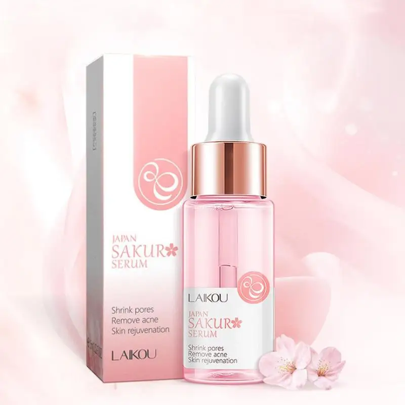 15ML Sakura Face Serum Shrink Pores Remove Acne Liquid Moisturizing Face Brighten Japan Skin Care Skin Serum