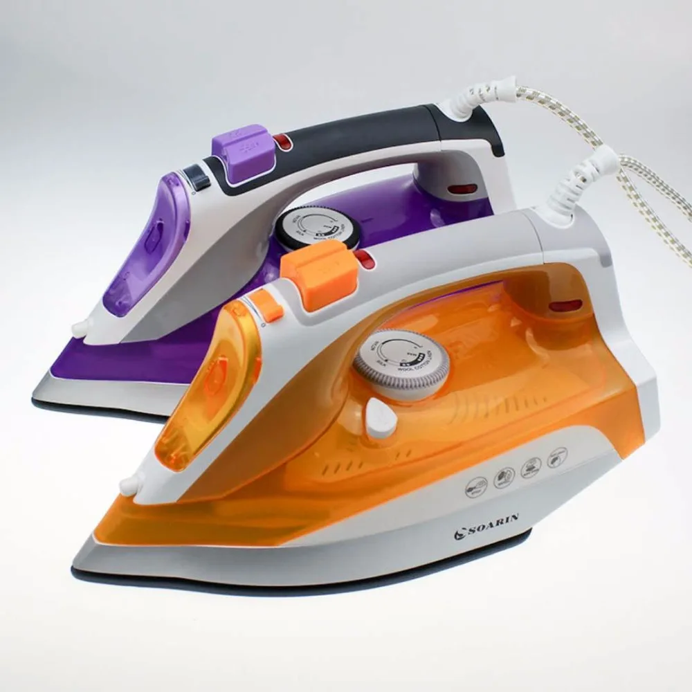 220V Electric Steam Iron for Clothes Handheld Thermostat Prevent Calcium Deposition Steamer Ceramic Base Plate | Бытовая техника