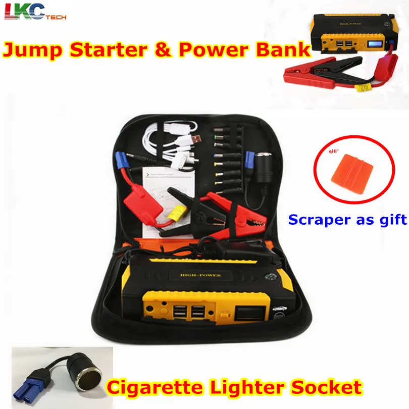 12V Multi Function Car Jump Starter 16000mAh 4USB Power Bank Emergency Battery Booster Compass SOS Lights