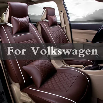 

Luxury Pu Leather Car Seat Cover Full Set Universal Fit Most Cars For Volkswagen Polo Tiguan Up Xl1 Touareg Gti Scirocco Wrc