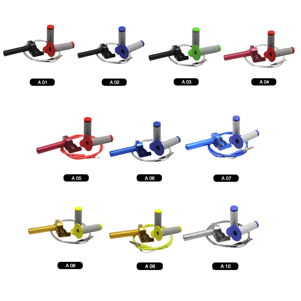 ZSDTRP Motorcycle Throttle Grips with Cable Settle & Twist Gas Throttle Handle Dirt Bikes ATV 50-250cc KLX CRF 230