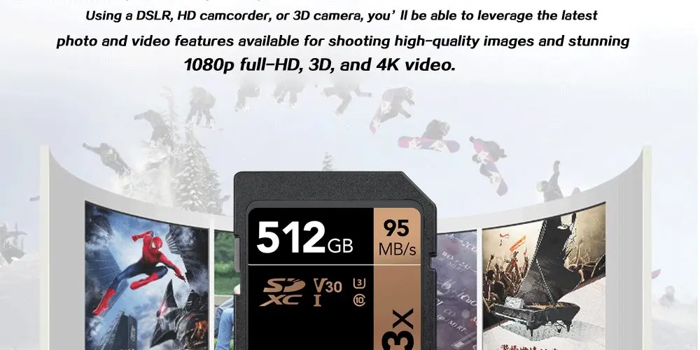 Карта памяти Lexar SD 128G 64G 256G 32G 512G класс 10 U3 SDHC SDXC 95 м/с карта флэш-памяти для камеры 1080p 3D 4K