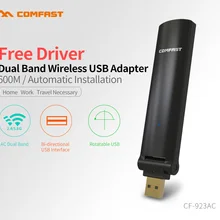 Comfast CF-923AC Бесплатный драйвер 2,4G+ 5GHz беспроводной wifi USB адаптер двухдиапазонный AC 600M 802.11a c b g n wifi адаптер гигабитный адаптер