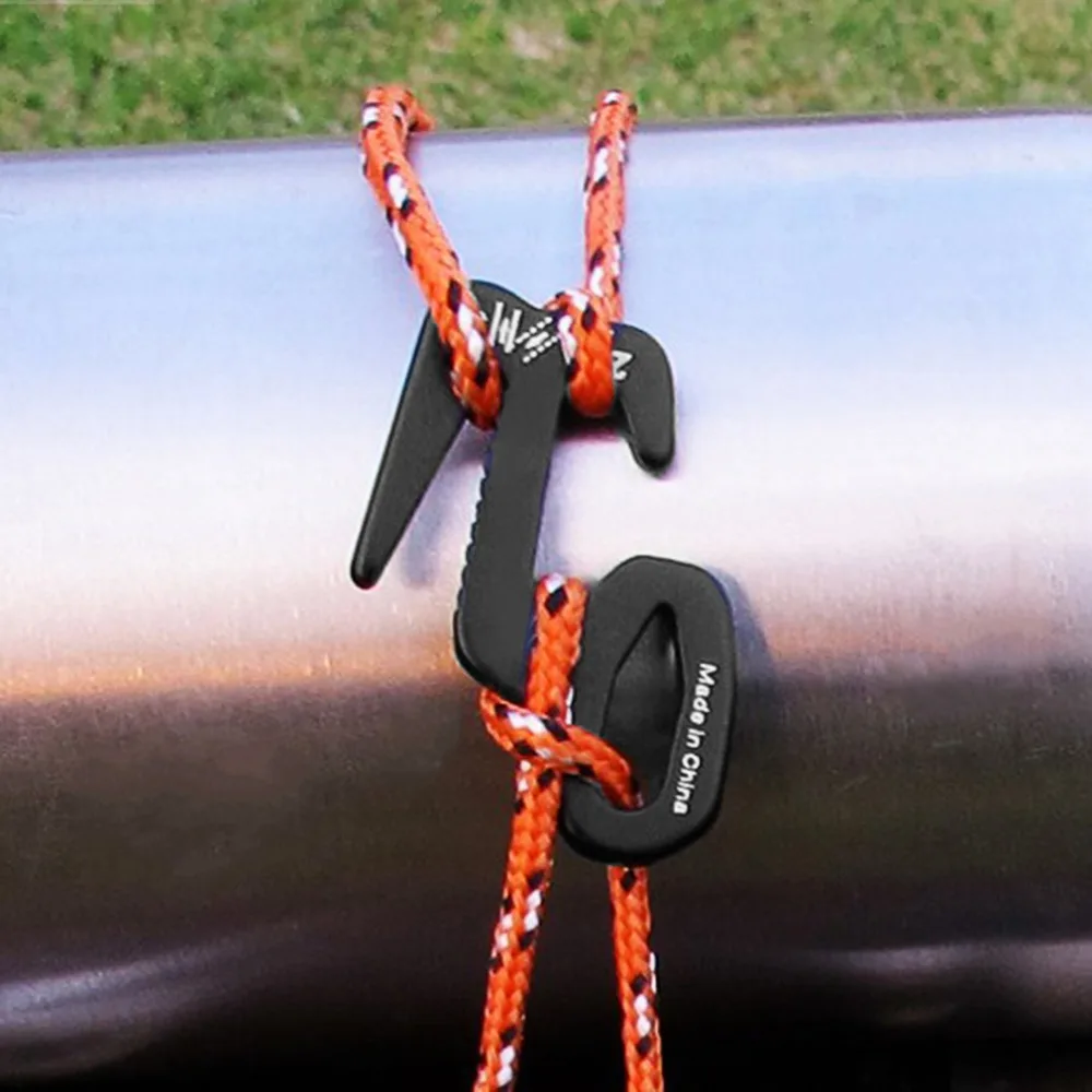 9 Shape Rope Tightener Tie Down Strap Tool Camping Tent Rope Bucklein