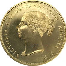 Соединенные монеты Королевства 5 фунтов 1839 Виктории льва Обычная Золотая монета латунная копия монет