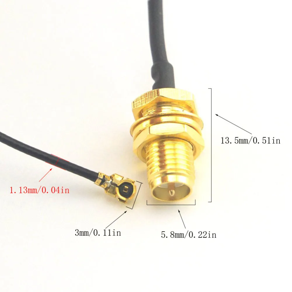 5 шт./комплект) Удлинитель UFL к RP SMA разъем антенна WiFi косичка кабель IPX к RP-SMA Jack Male SMA к IPX 1,13