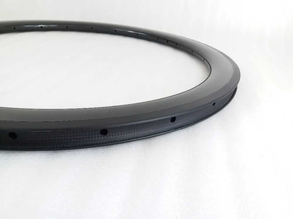 Discount 700c 50mm clincher U shape road bike carbon rim 50C 25mm wide basalt brake track UD 3K matte glossy 16 18 20 21 24 28 32 Holes 6