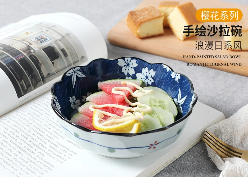 6 дюймов, фруктовый салатник, японская керамическая посуда, креативная Милая домашняя чаша в виде арбуза, рисовые чаши, термостойкая десертная чаша