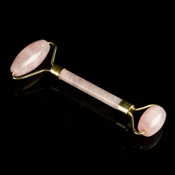 

Natural Rose Quartz Facial Massage Roller Epe Foam Packing Jade Roller Slimming Anti Wrinkle Cellulite Face Beauty Stone Tool