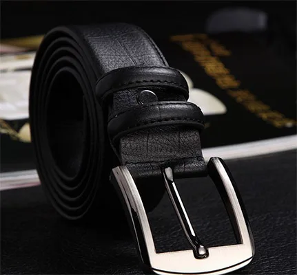 Модный мужской ремень высокого качества, роскошный бренд, кожаный ремень с пряжкой, черный деловой ремень для брюк, Cinturones Hombre Cinto - Цвет: A