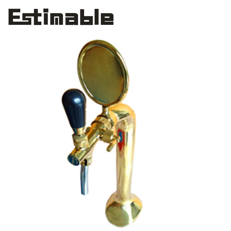 One tap Cobra design beer tower golden brass material PVD plated beer tower with cooling lines