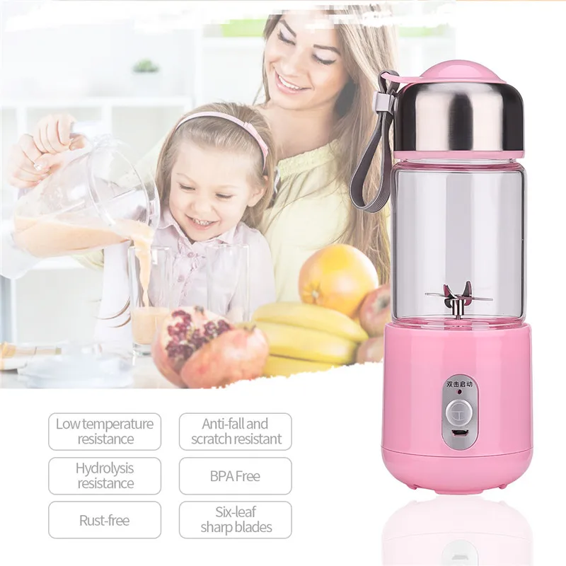 

260mL Portable Blender Juicer Rechargeable Electric Automatic Fruit Citrus Orange Vegetable Juice Extractor Milkshake Mixer