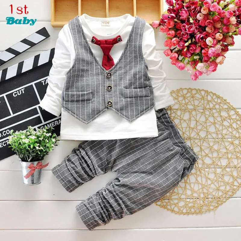 2017 Fashion Baby Boy Clothes Sets Gentleman Suit Toddler Boys Clothing