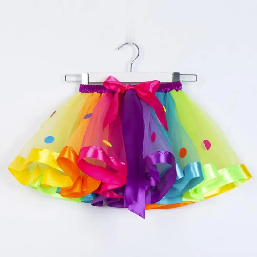 

Girls KidsTutu Skirt Tulle Dance Ballet skirt Toddler Rainbow Bow Costume skirt For Party Dance Princess Girl Tulle Miniskirt