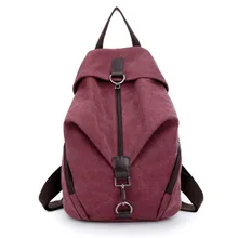Estilo bastante color puro mujeres de la lona mochila escolar estudiante universitario mochila ocio bolsa de viaje