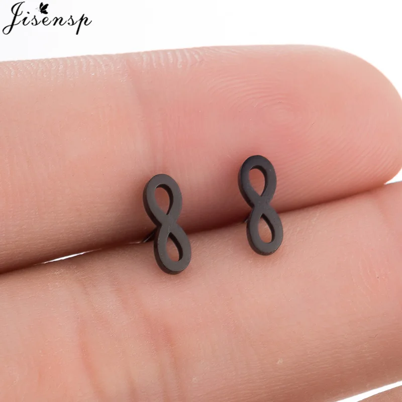 Женские серьги пусеты Jisensp уникальные гвоздики Eternity Infinity ювелирные изделия Forever