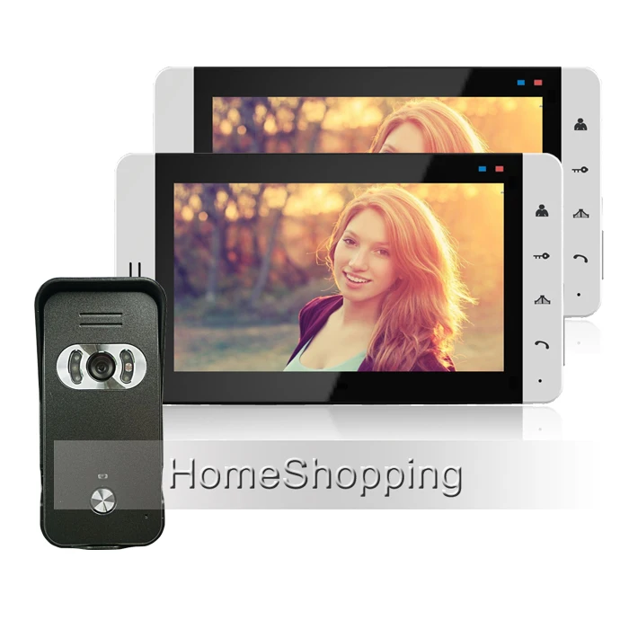 

FREE SHIP Home Security Wired 7" Color Video Door Phone Intercom System / Kit + Two White Monitors + 1 Outdoor Camera In Stock
