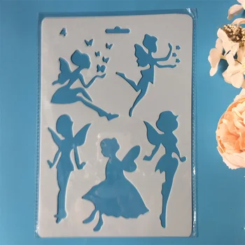 

New 27cm Fairy Girl Angel DIY Craft Layering Stencils Painting Scrapbooking Stamping Embossing Album Paper Card Template