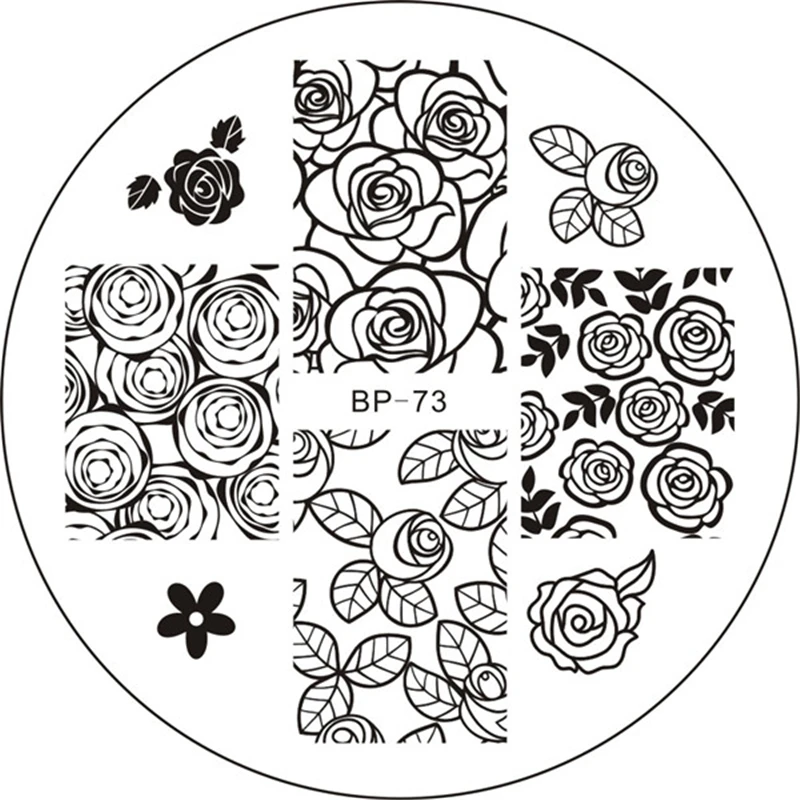 BORN PRETTY Rose Flower шаблон для стемпинга нейл арта на День святого Валентина печатная