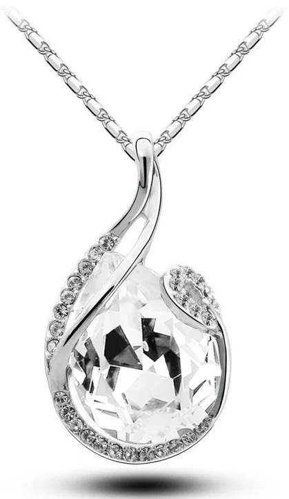 Lovely gift Free Shipping promotion quality hot popular Austrian Crystal water tear drop Pendant design Necklace fashion jewelry - Image 3