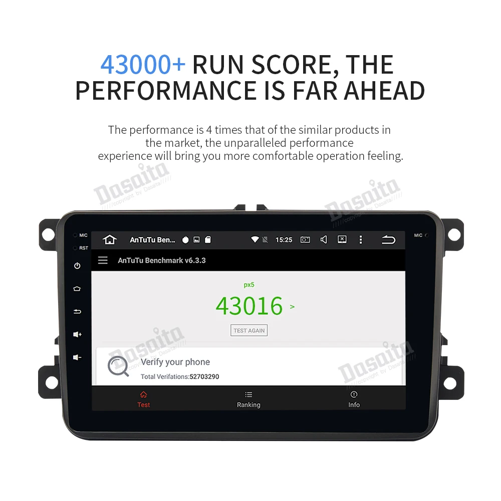 Excellent Dasaita 8" Android 9.0 Car GPS Radio Player for VW Volkswagen Golf 5 6 Polo Passat Tiguan Jetta EOS Sharan Amarok Scirocco Video 18
