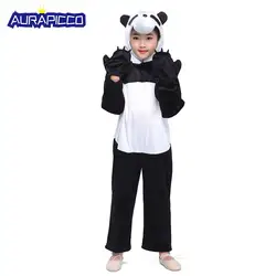 Животного Косплэй комбинезон детский костюм панды дети животных Комбинезоны маленькая панда нарядное платье флис малышей Размеры детский