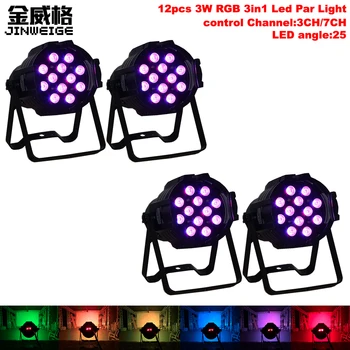 

Free Shipping 4pcs/lot 12x3W LEDs RGB 3-in-1 Wash Effect Stage Par Light with DMX Control 3/7 Channels for Indoor Disco KTV Club