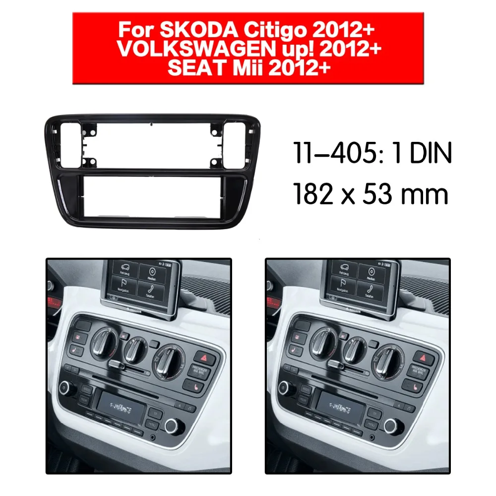 

one Din Radio Fascia for SEAT Mii SKODA Citigo VOLKSWAGEN up! DVD Stereo Panel Dash Mount 11-405