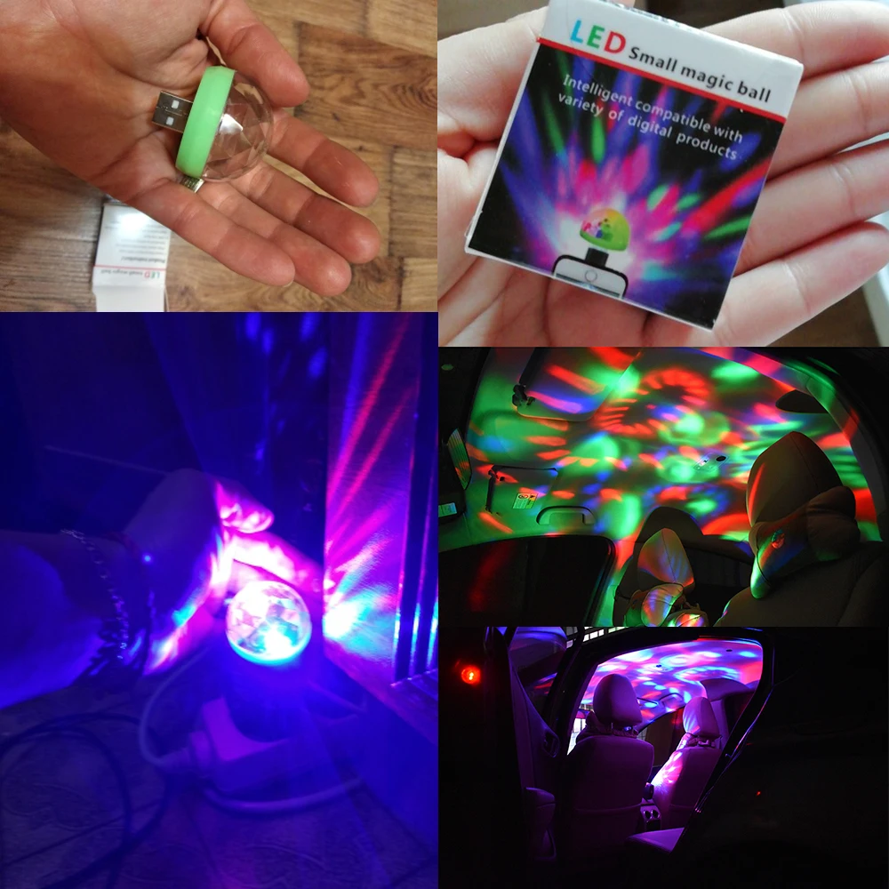 СВЕТОДИОДНЫЙ Автомобильный USB атмосферный свет DJ RGB Мини Красочный музыкальный звук лампа USB-C поверхность телефона для фестиваля вечерние караоке z25