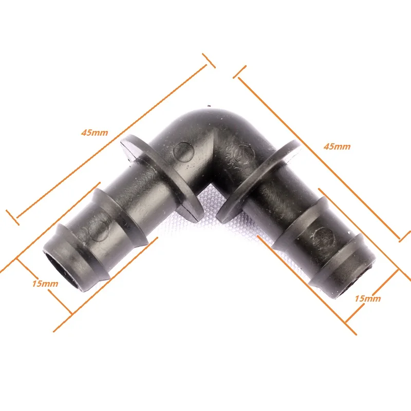 

10pcs 90 Degree Elbow 16mm Soft Pipe Connectors Black Plastic Easy Installation Greenhouse Drip Irrigation Water Pipe Fittings