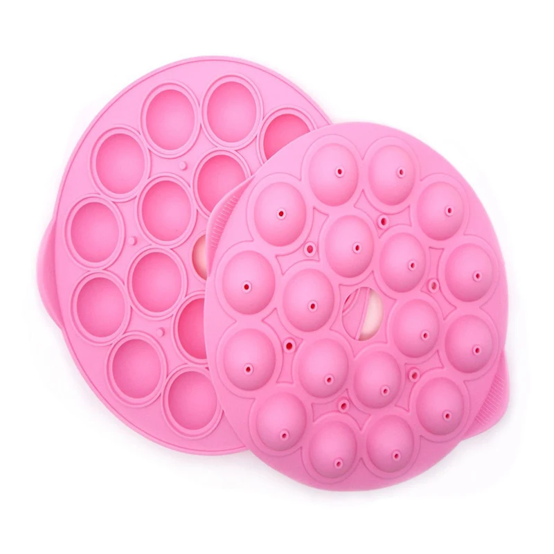 

6pcs/set/18 Silicone Ball Shaped Pop Cupcake Mold , Lollypop Sticks Baking Tray for Baking Hard Candy Chocolate with Silicone