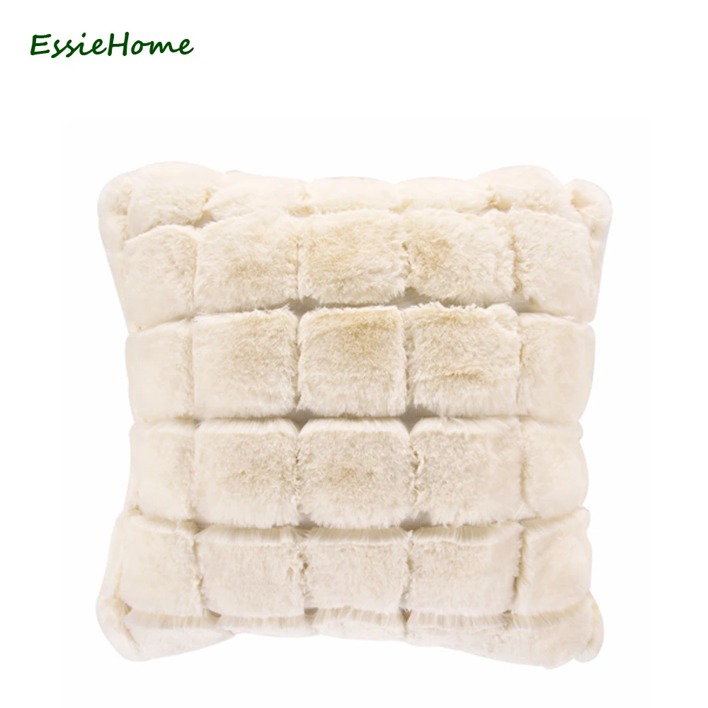 

ESSIE HOME Size 45*45 cm 4 Color Available Imitation Rabbit Hair Faux Fur Pillow Case Cushion Cover Soft Pillow Case