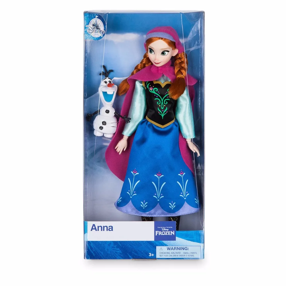 Original DISNEY Store Frozen princess Anna Classic princess Doll with Olaf Figure toys For children gift