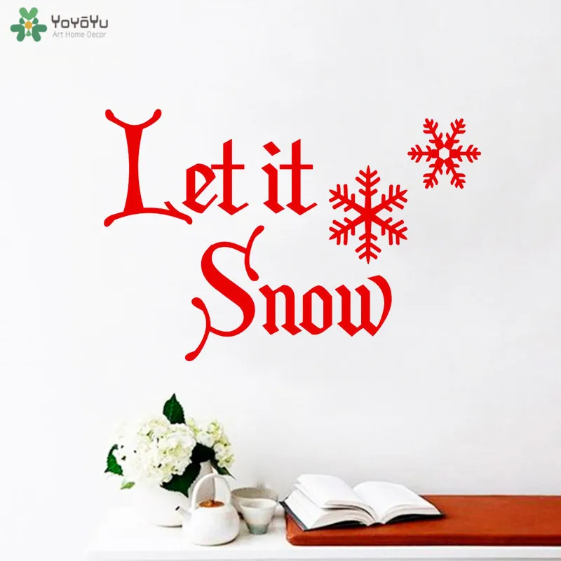 

YOYOYU Wall Decal Creative Quote Let It Snow Vinyl Wall Sticker Livingroom Decoration Modern Merry Christmas Art Decor DIYCT613