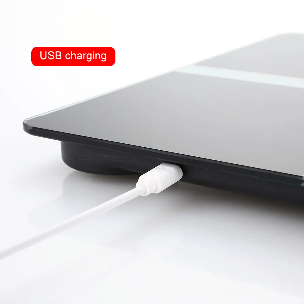 Электронные весы напольные весы usb зарядка Крест шаблон закаленное стекло ванные комнаты измерительный инструмент 180 кг умный напольный