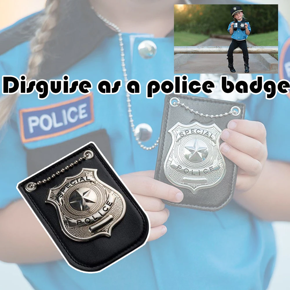 Dress Up America Pretend Play Sheriff Police Badge Toy Chain Belt Clip Cosplay Kids Role Occupations Playing Toys