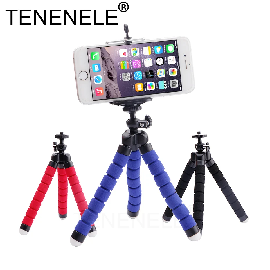 

TENENELE Sponge Flexible Octopus Mini Tripod For Mobile Phone Holder Desktop stand Soft Tripod For Action Camera Waterproof Case