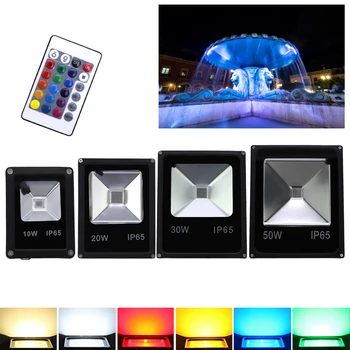 

Thin RGB Led Flood Light 10W 20W 30W 50W IP65 Waterproof modern Colorful Outdoor Lighting Spotlight