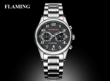 FLAMING SPORT Series High Quality 2 Models Miyota Chronograph Movement Watches Men Real Two Dial Waterproof Wristwatches Gifts