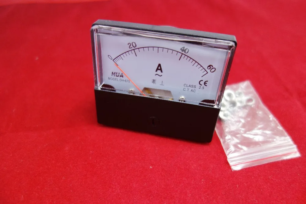 1pc Ac 60a Analog Ammeter Panel Amp Current Meter 670 60*70mm 060a Ac
