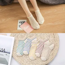 5 пар женских коротких носков милые полосатые милые хлопковые женские носки с героями мультфильмов повседневные короткие носки со звездами