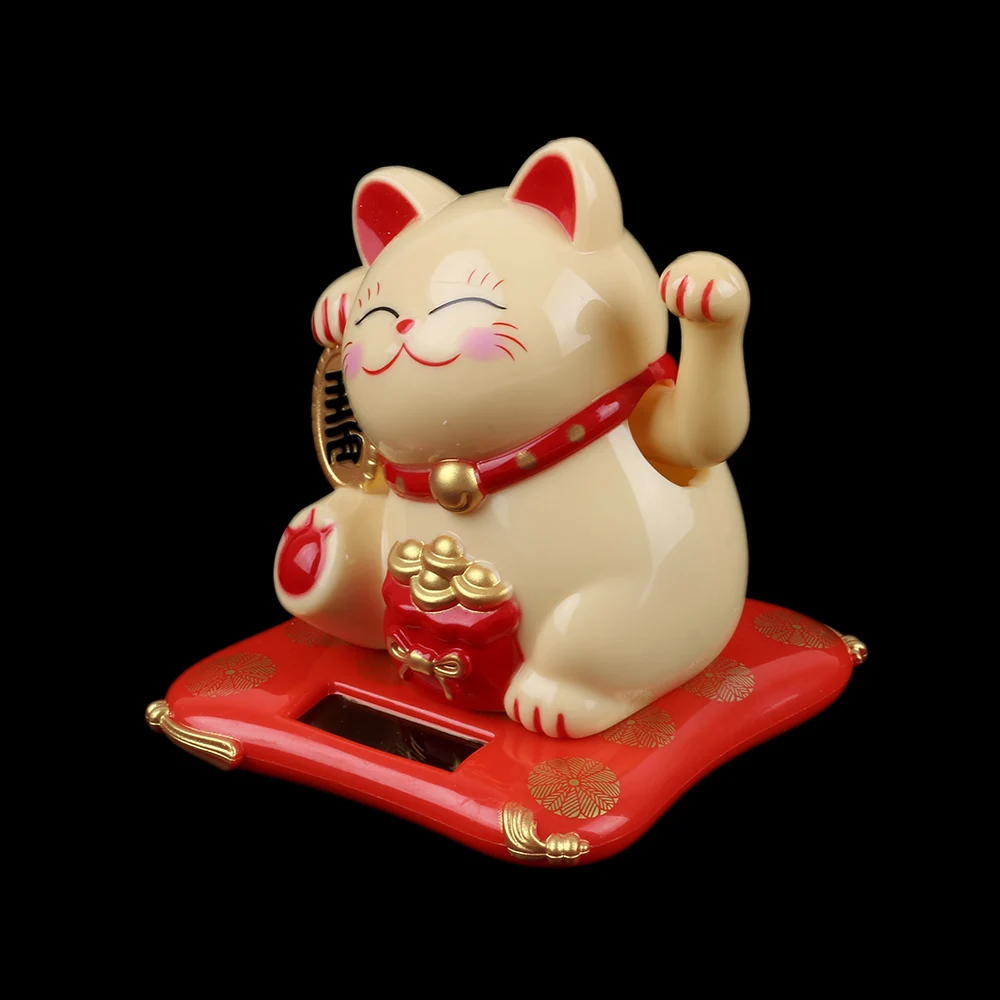 SIRENXI милый модный Maneki Neko на солнечных батареях, приветствующий лапой, счастливый, манящий удачу, кот для автомобиля, отеля, домашнего декора, ремесла