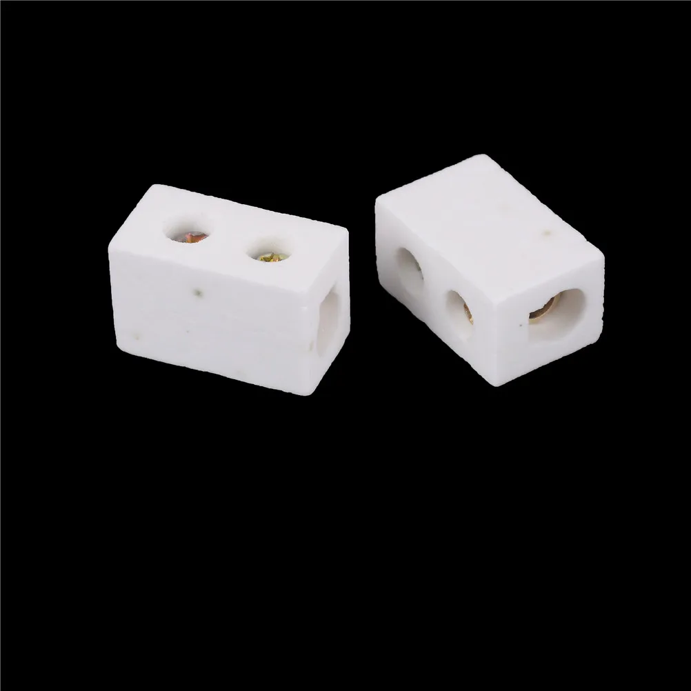 

2 Pcs 30A White Ceramic Terminal Block 30A 1Way 2 Hole Connector Porcelain Ceramic Terminal Blocks New Arrival