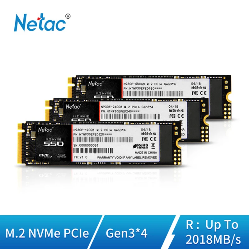 Жесткий диск Netac N930E SSD 120 ГБ M.2 NVMe Внутренний твердотельный накопитель Gen3 * 4 PCI E 2280