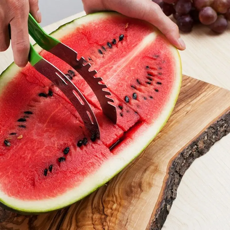 Eworld-2PCS-Party-Supply-Stainless-Steel-Cut-Fruit-Watermelon-Slicer-Cutter-Corer-Scoop-Fast-Slicer-Smart