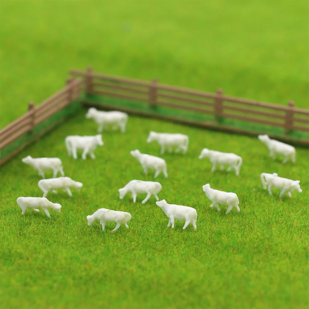AN15001B 100pcs 200pcs 1150 UnPainted White Farm Animals Cows N Scale